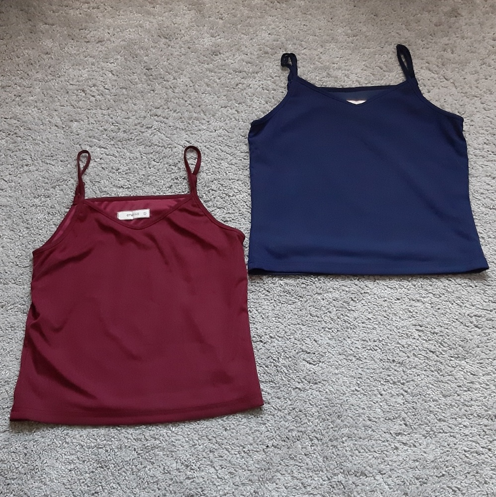 Double Lined Tank Top (Navy Blue&Red)